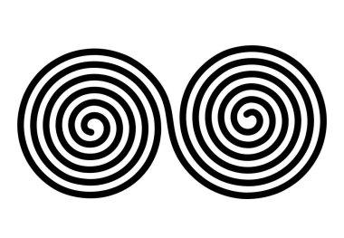 Archimedean çift sarlak. basit dekoratif sembol. düz vektör illüstrasyon