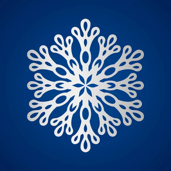 Festive blanc argent brillant flocon de neige. Le concept des vacances du Nouvel An d'hiver . — Image vectorielle