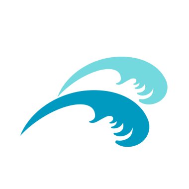 beyaz bir arka plan üzerinde bir deniz dalgası nın mavi siluet