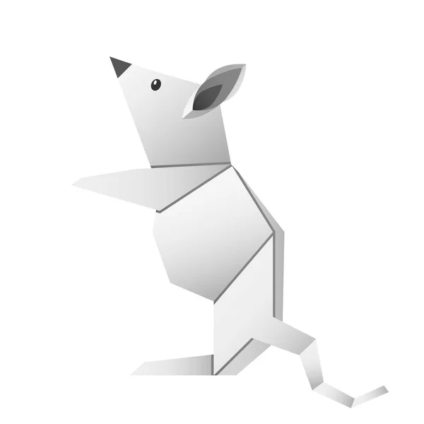 折叠纸折纸动物鼠或鼠符号2020年根据中国日历 — 图库矢量图片