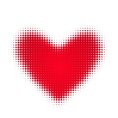modern bir halftone tarzı kalbin simgesi. Vektör