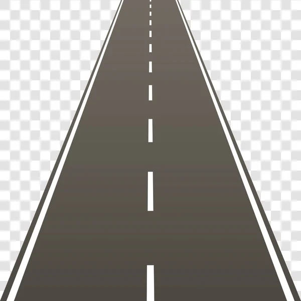 A straight road with a marking going into perspective. — Stock Vector