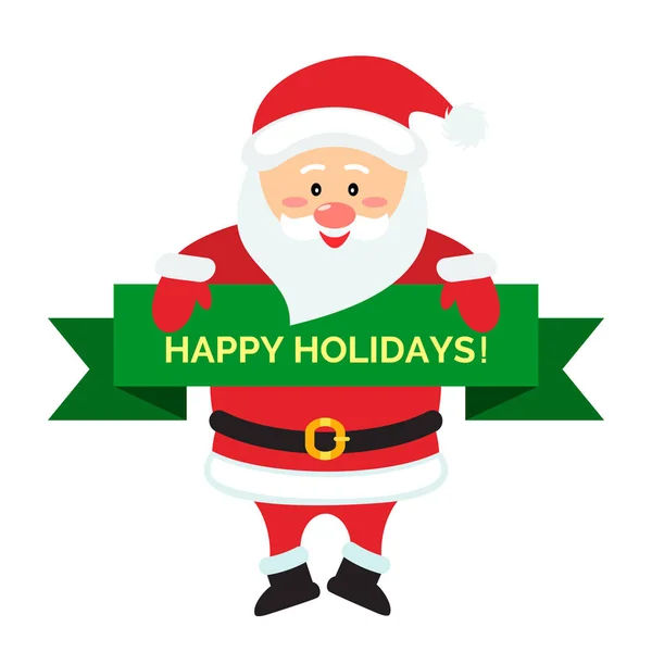 Santa Clause kreslenou postavičku ukazující Veselé Vánoce puntík prázdného místa — Stockový vektor