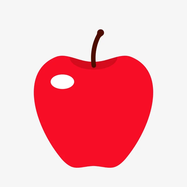 Siluett rött saftigt äpple i platt stil. vektor illustration — Stock vektor