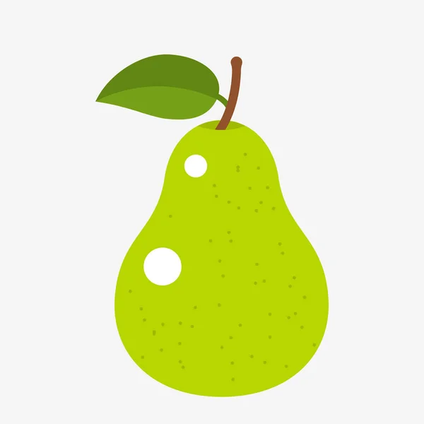 Silhuettgult saftigt päron med ett blad i platt stil. vektor illustration — Stock vektor