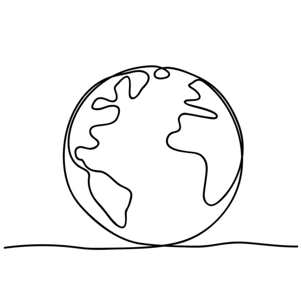 Dessin continu stylisé moderne globe. Illustration linéaire vectorielle plate — Image vectorielle