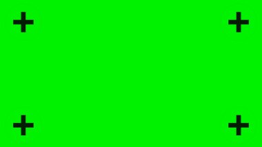 Ekranın yeşil arka planı, VFX hareket takip işaretleyicileri. tasarım yeşil ekran arkaplan şablonu. düz vektör illüstrasyonu