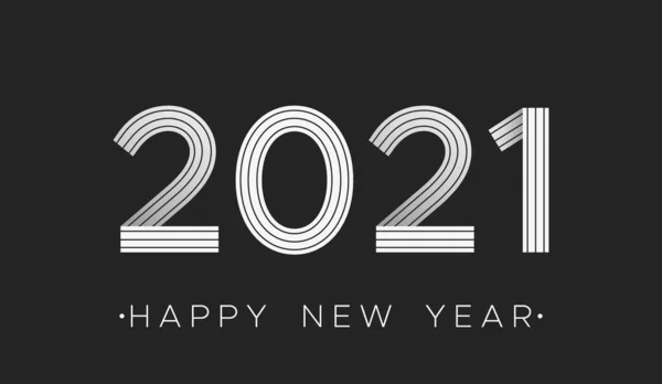 Mutlu yıllar 2021 Doğrusal tebrik kartı. — Stok Vektör
