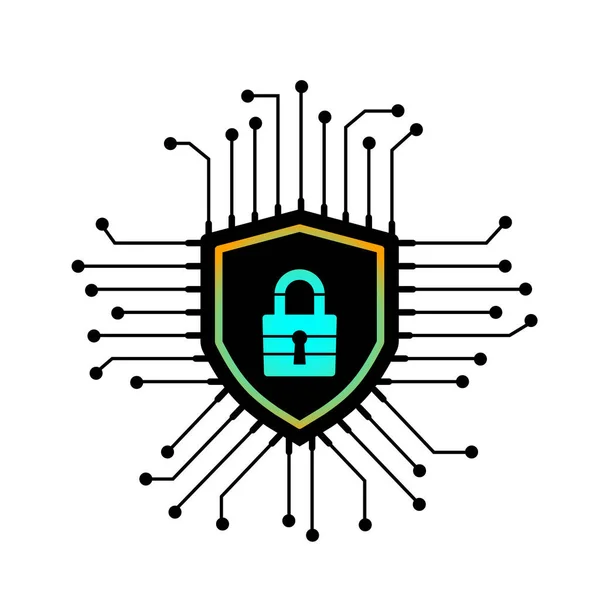 Cybersecurity sperrt Kryptowährungen und Passwörter. Vektorillustration — Stockvektor