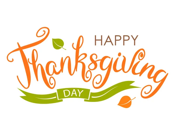 Frohes Thanksgiving Frohe Glückwunschkarte Kalligrafisches Druckdesign — Stockvektor