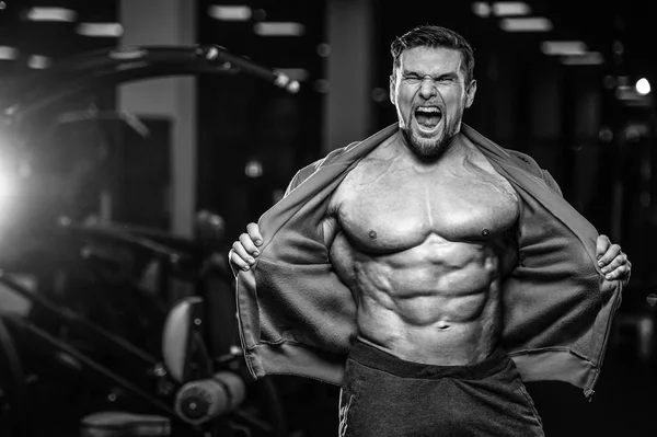 Bonito Jovem Ajuste Muscular Caucasiano Homem Treinamento Treino Aparência Modelo — Fotografia de Stock