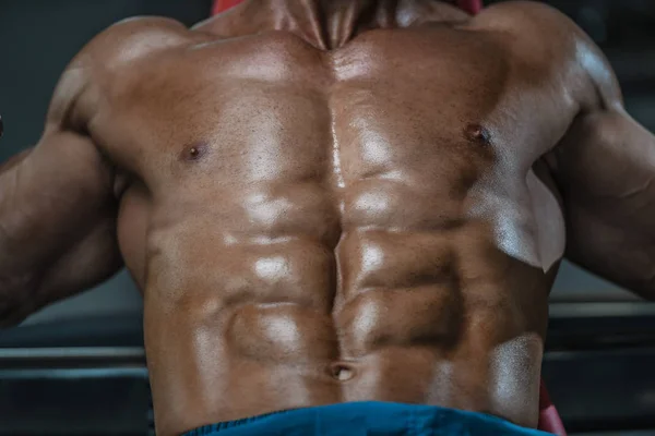 Brutal Fuerte Culturista Atlético Anciano Bombeo Los Músculos Entrenamiento Culturismo — Foto de Stock