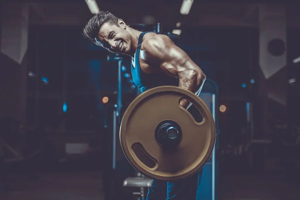 Bonito Jovem Ajuste Muscular Caucasiano Homem Treinamento Treino Aparência Modelo — Fotografia de Stock