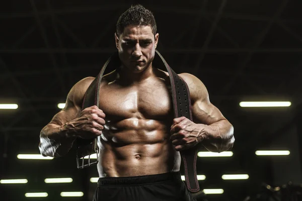 Gut Aussehende Starke Athletische Männer Die Muskeln Hochpumpen Workout Bodybuilding — Stockfoto
