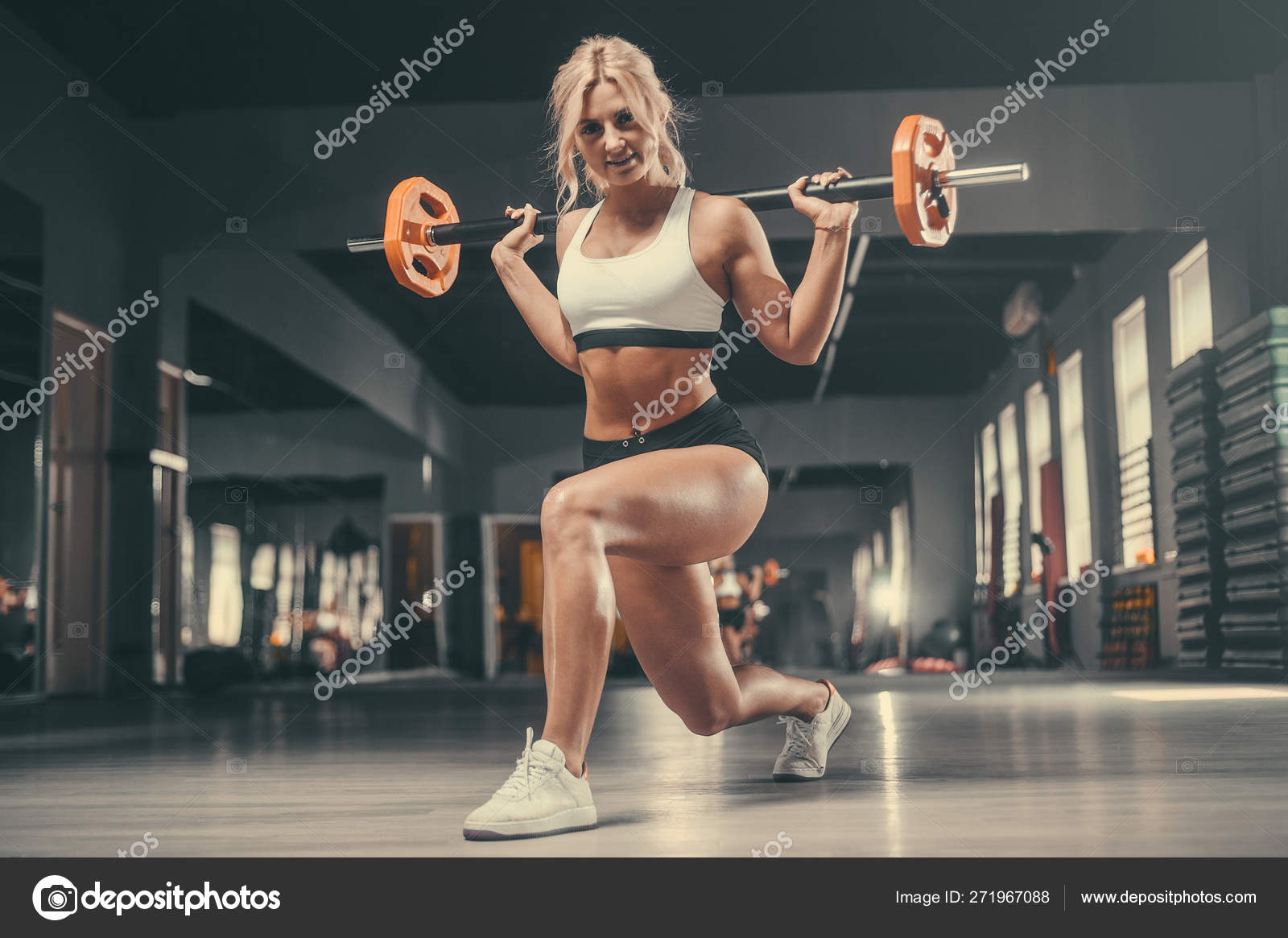 Fit healthy young woman with a strong body