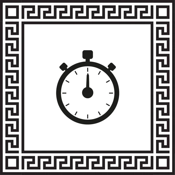 Vector Pictogram Stopwatch Omlijst Met Griekse Eps Sieraad — Stockvector