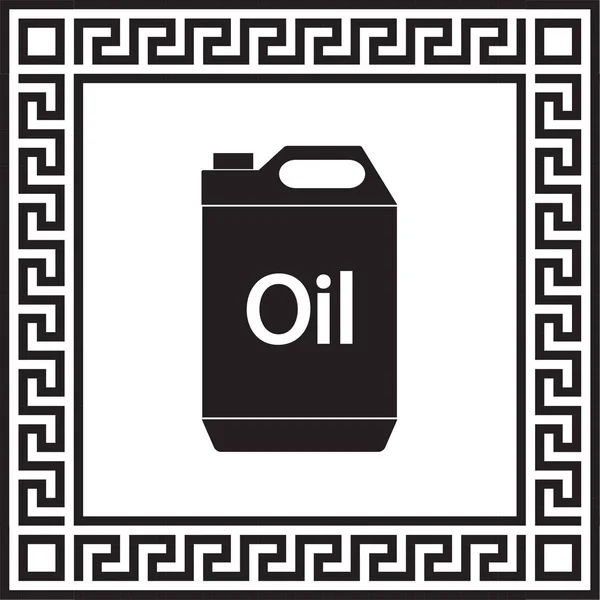 Vector Icono Jerrycan Aceite Marco Con Adorno Griego Eps — Archivo Imágenes Vectoriales