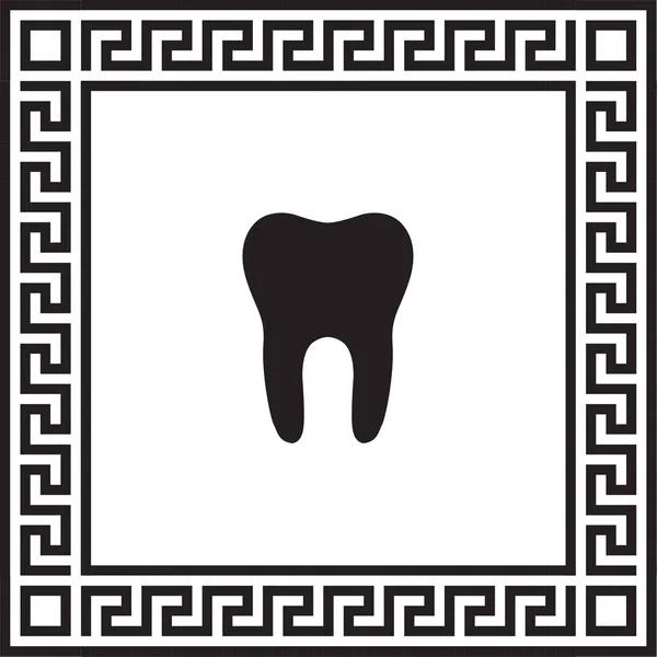 Διάνυσμα Εικονίδιο Δόντι Ένα Πλαίσιο Ένα Ελληνικό Κόσμημα Eps — Διανυσματικό Αρχείο