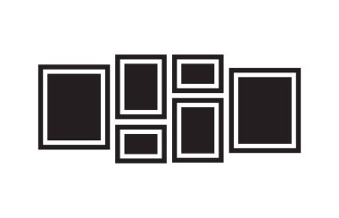 Resim çerçeveleri. Photoframes mockup, vektör kare fotoğraf kolaj