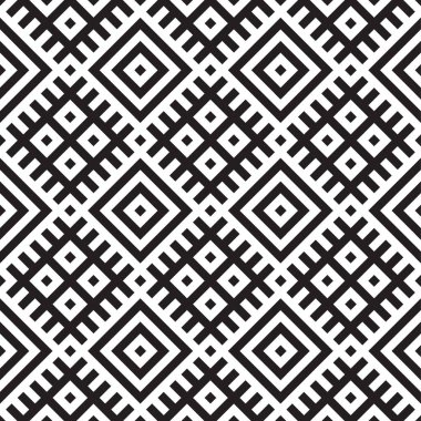 Sorunsuz siyah - beyaz geometrik desen vektör çizim