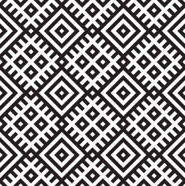 Sorunsuz siyah - beyaz geometrik desen vektör çizim