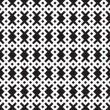 Sorunsuz siyah - beyaz geometrik desen vektör çizim