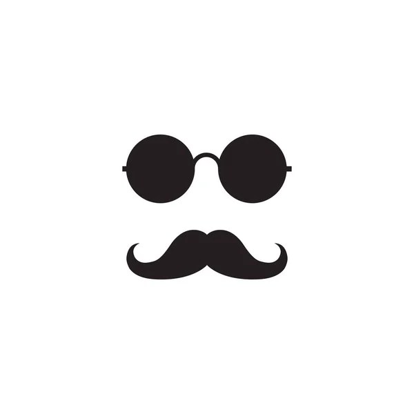 Glasses Mustache Logo Graphic Design Concept Editable Glasses Mustache Element — Stock Vector
