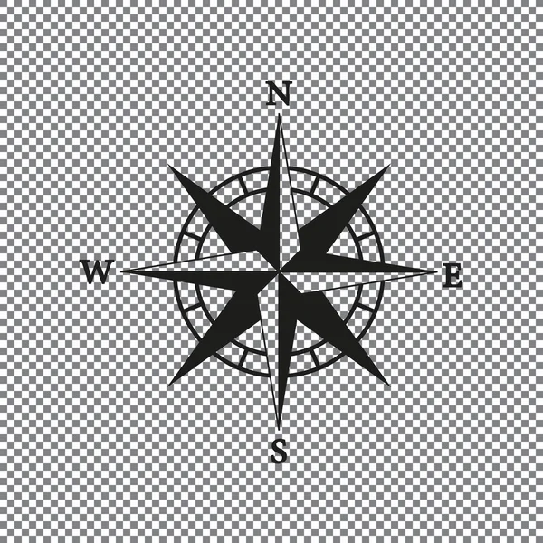 Vektorové Ikony Kompasu Průhledném Pozadí — Stockový vektor