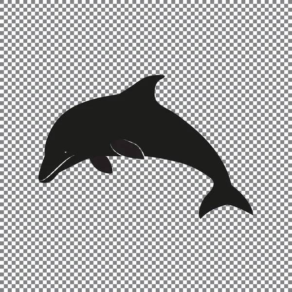 Vector Icon Dolphin Transparent Background — Stock Vector