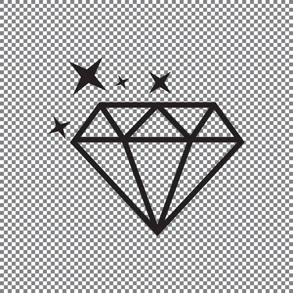 Icono Vectorial Diamante Sobre Fondo Transparente — Vector de stock