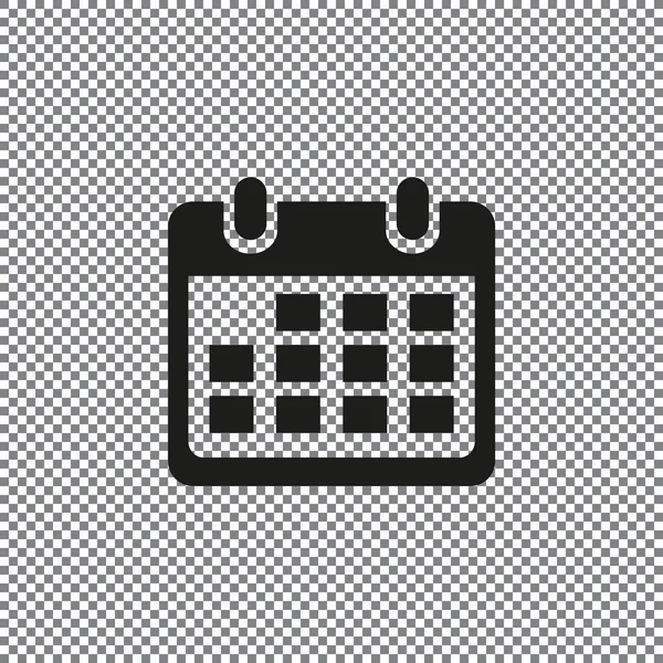 Vektor Icon Kalender Auf Transparentem Hintergrund — Stockvektor