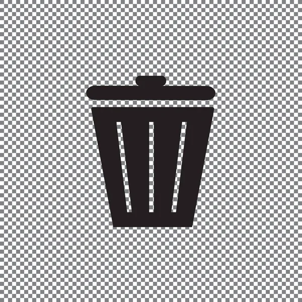 Vektor Symbol Eines Mülleimers Auf Transparentem Hintergrund — Stockvektor