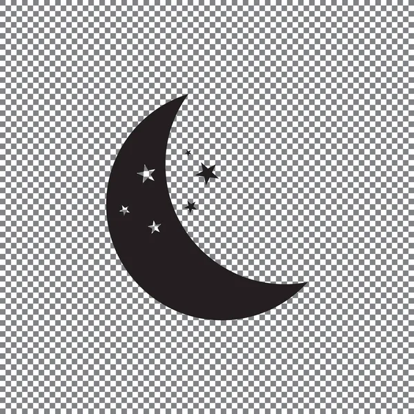 Vector Icon Moon Transparent Background — Stock Vector