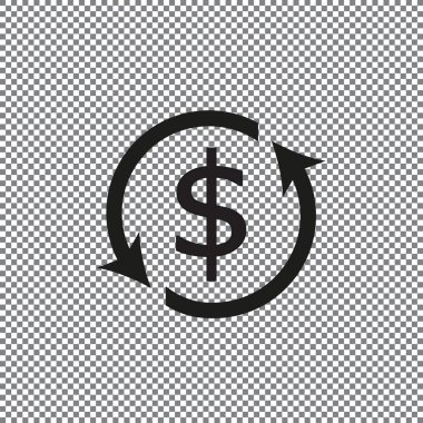 Döviz Alım Satım anahat simgesi siyah renk şeffaf bir arka plan üzerinde beyaz arka plan üzerinde izole