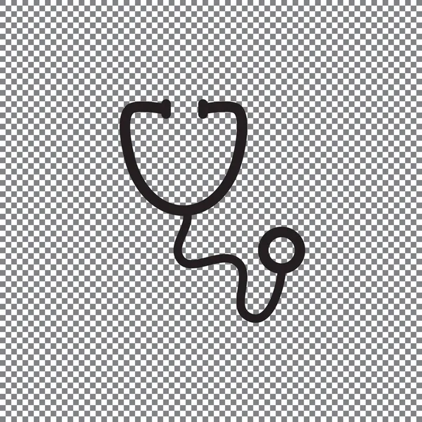 Тонка Іконка Стетоскопа Лінії Білому Тлі Прозорому Фоні — стоковий вектор