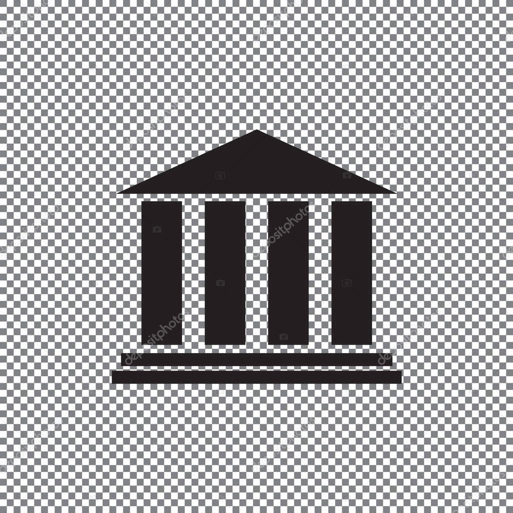 Bank Icon vector on a transparent background