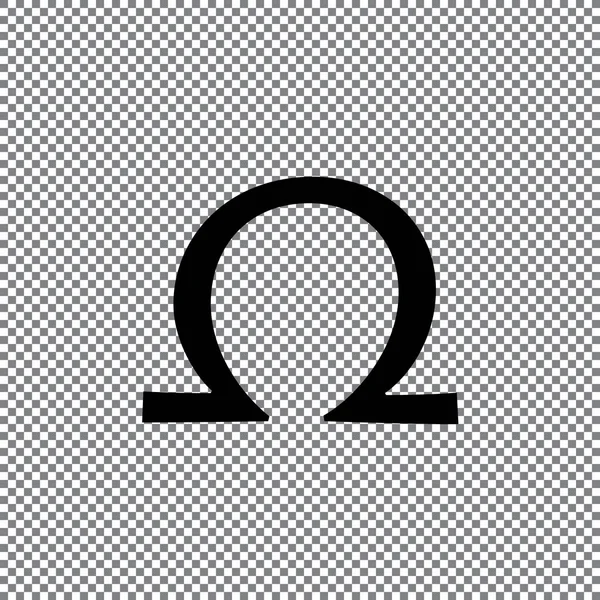 Знак Вектора Омега Прозрачном Фоне — стоковый вектор