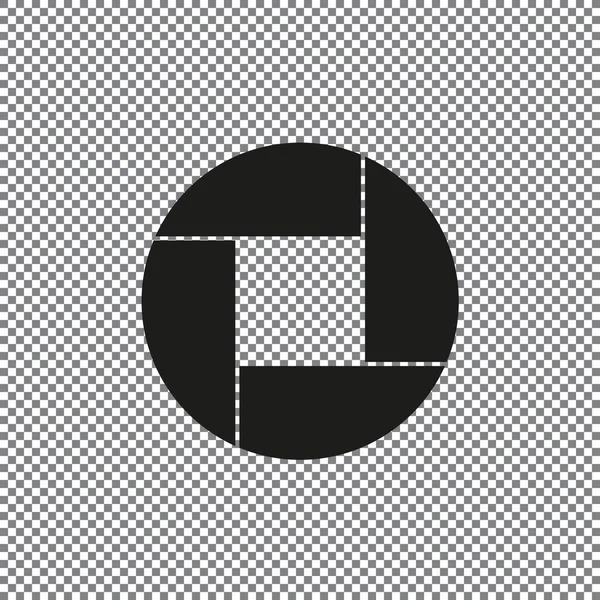 Ouverture Symbole Objectif Appareil Photo Sur Fond Transparent — Image vectorielle