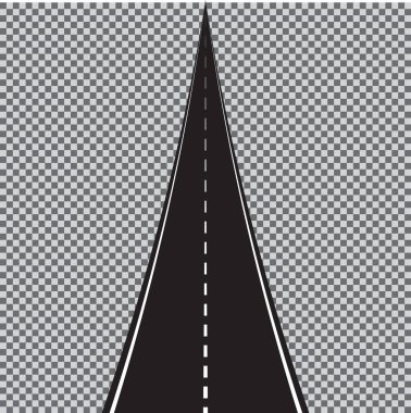 Dolambaçlı yol üzerinde şeffaf arka plan izole vektör.