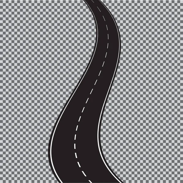 Dolambaçlı yol üzerinde şeffaf arka plan izole vektör.