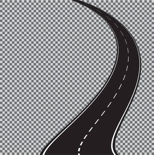 Dolambaçlı yol üzerinde şeffaf arka plan izole vektör.