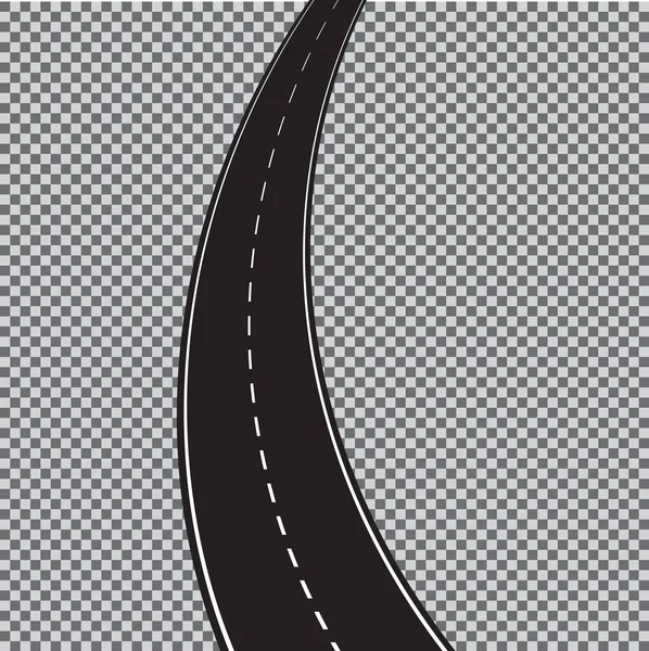 Dolambaçlı yol üzerinde şeffaf arka plan izole vektör.