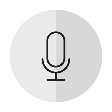 vektör simge mikrofon dikey bir gölge bir zemin üzerine