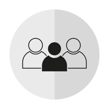 vektör simge Grup dikey gölgeli arka plan üzerinde insan