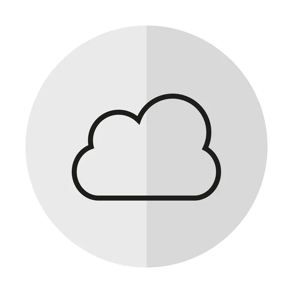 Vector Pictogram Wolk Weer Een Achtergrond Met Een Verticale Schaduw — Stockvector