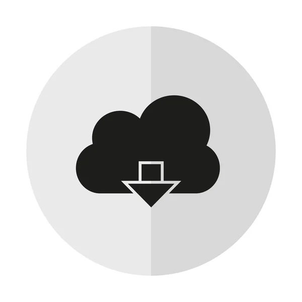 Subir Icono Del Vector Nube Fondo Con Una Sombra Vertical — Archivo Imágenes Vectoriales