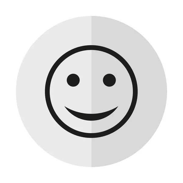 Icono Del Vector Sonrisa Sobre Fondo Con Una Sombra Vertical — Vector de stock