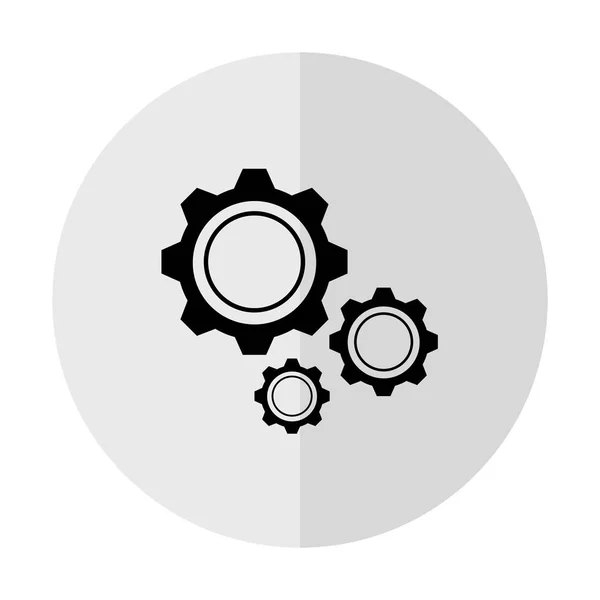 Gears Vektor Ikonen Bakgrund Med Vertikal Skugga — Stock vektor
