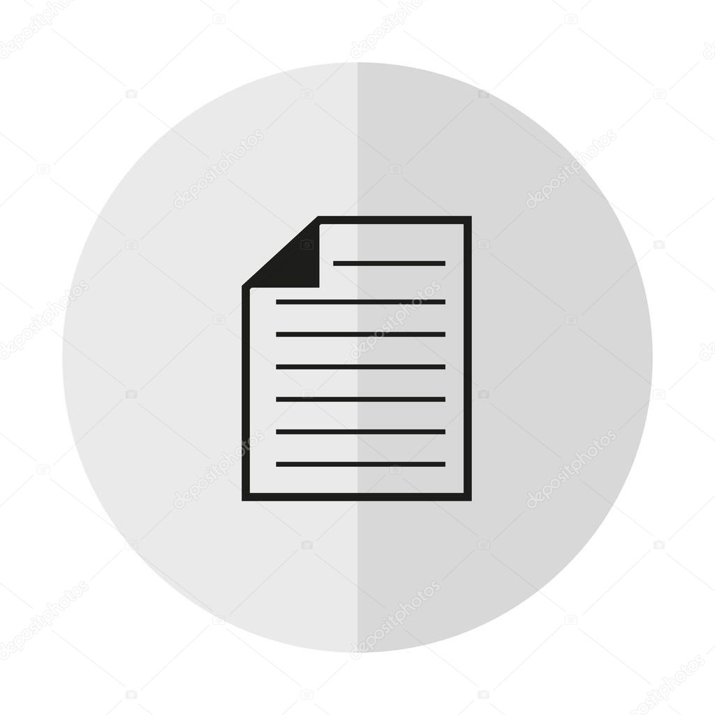 vector icon document on a background with a vertical shadow