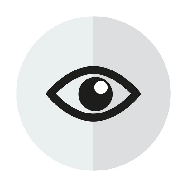 Icona Vettoriale Occhio Sfondo Con Ombra Verticale — Vettoriale Stock